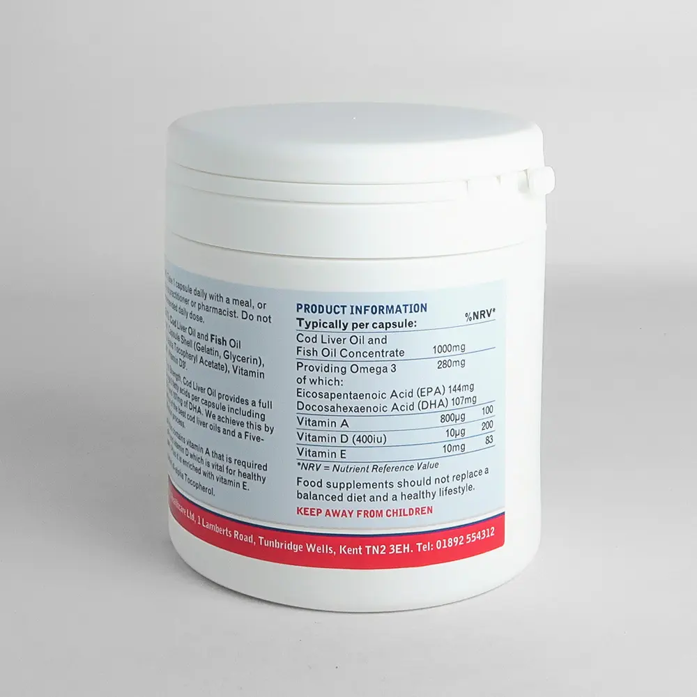 Lamberts Cod Liver Oil 1000mg, 180 Caps - Image 2